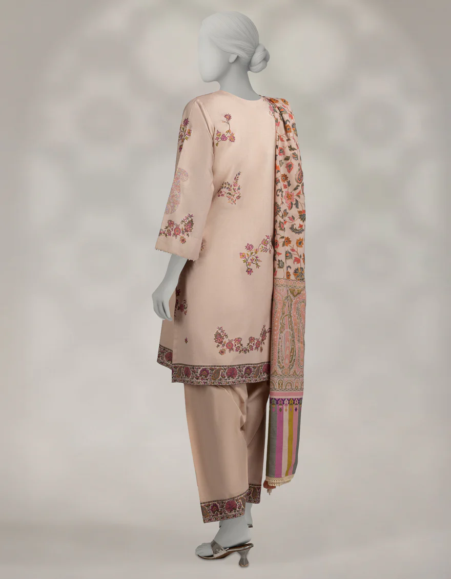PINK PASHMINA 3PC UNSTITCHED | JLAWN-W-25-3599 KANI PASHMINA-1 - Image 2