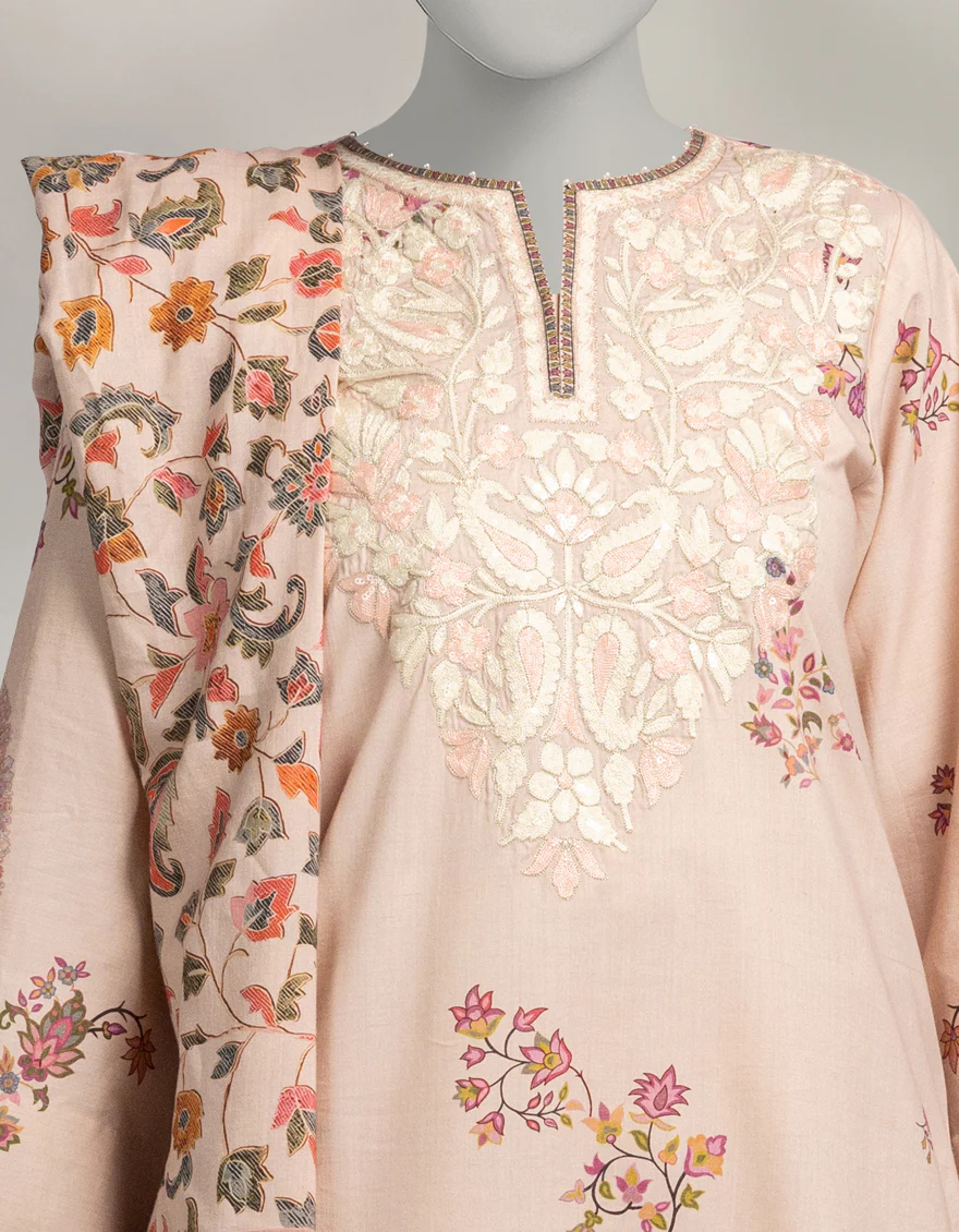 PINK PASHMINA 3PC UNSTITCHED | JLAWN-W-25-3599 KANI PASHMINA-1 - Image 3