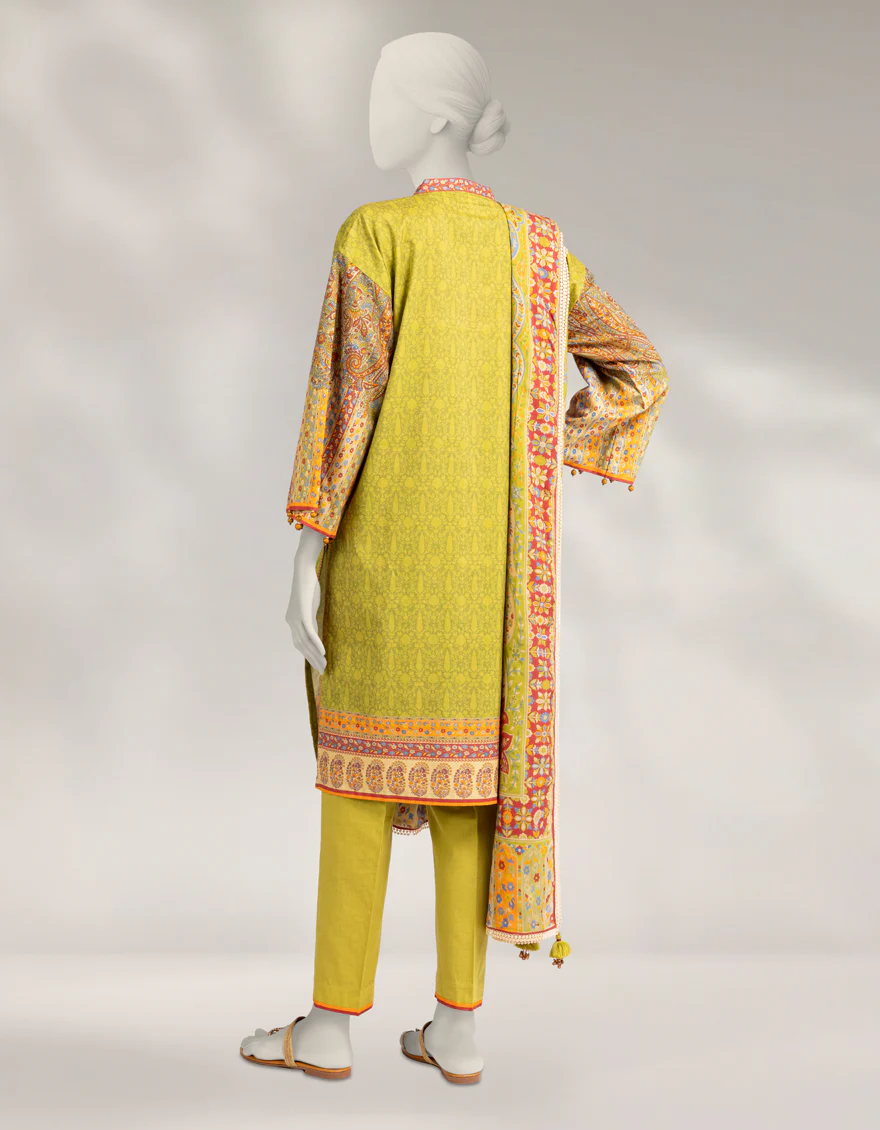 GREEN PASHMINA 3PC UNSTITCHED | JLAWN-W-25-3601 KANI PASHMINA-3 - Image 2