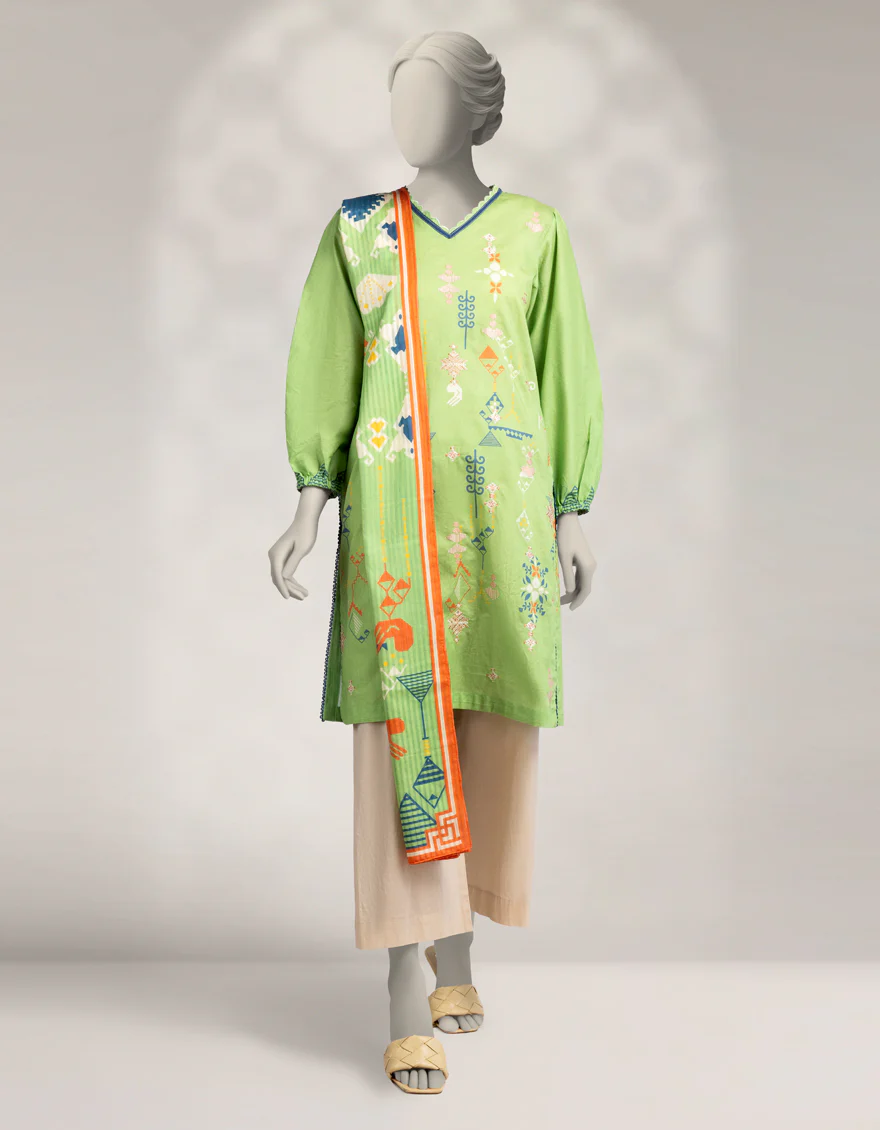 GREEN CAMBRIC 2PC STITCHED | JLAWN-W-JDS-25-1173/S MINIMAL-2