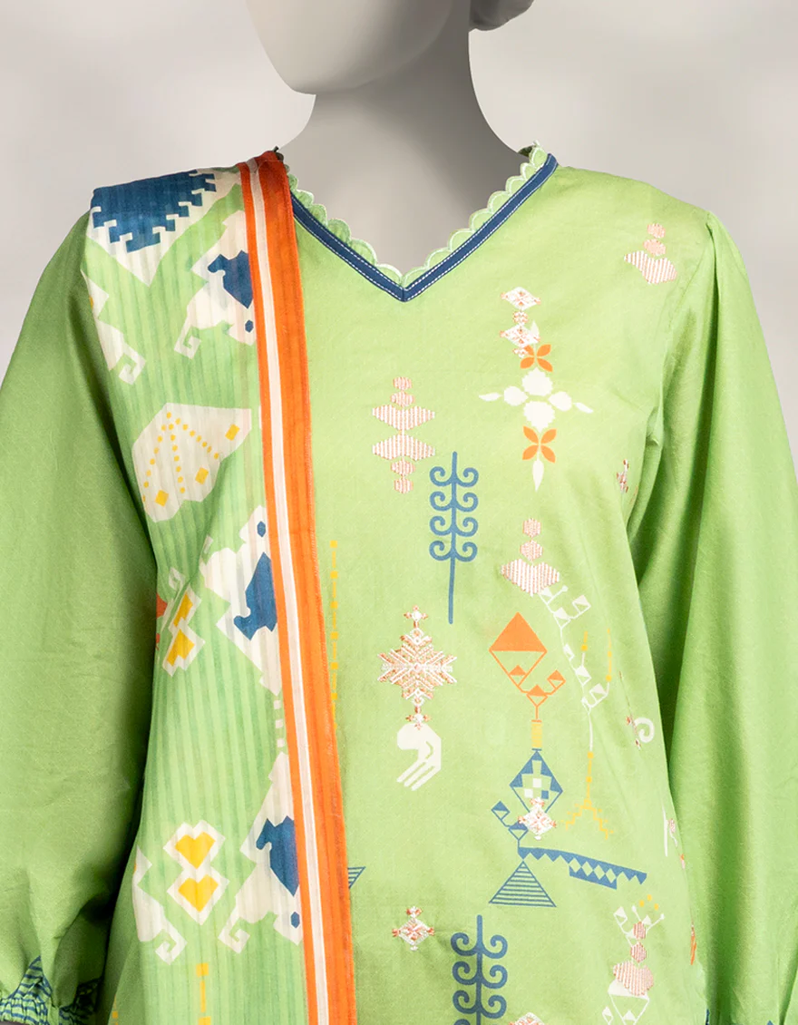 GREEN CAMBRIC 2PC STITCHED | JLAWN-W-JDS-25-1173/S MINIMAL-2 - Image 3