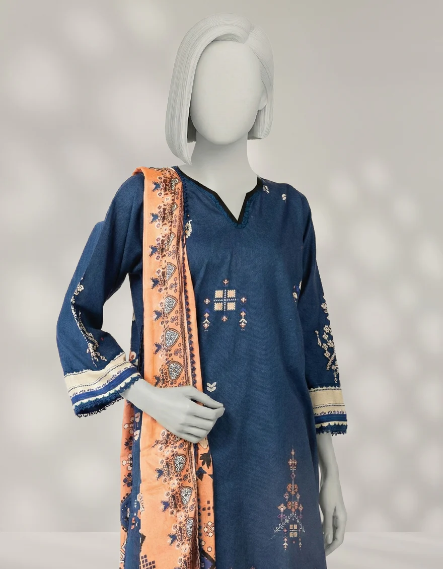 BLUE CAMBRIC 2PC STITCHED | JLAWN-W-JDS-25-1174/S MINIMAL-3 - Image 2
