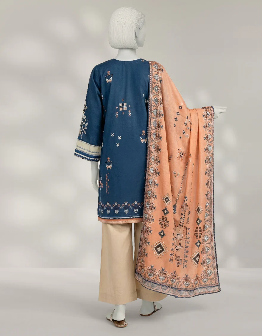 BLUE CAMBRIC 2PC STITCHED | JLAWN-W-JDS-25-1174/S MINIMAL-3 - Image 3