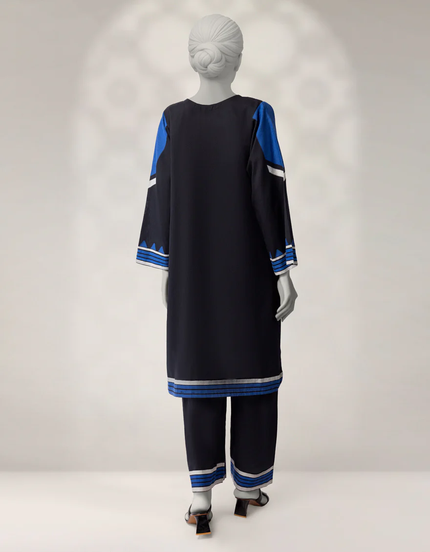 BLACK JACQUARD 2PC STITCHED | JLAWN-W-JST-25-2238/S FOLK-2 - Image 3