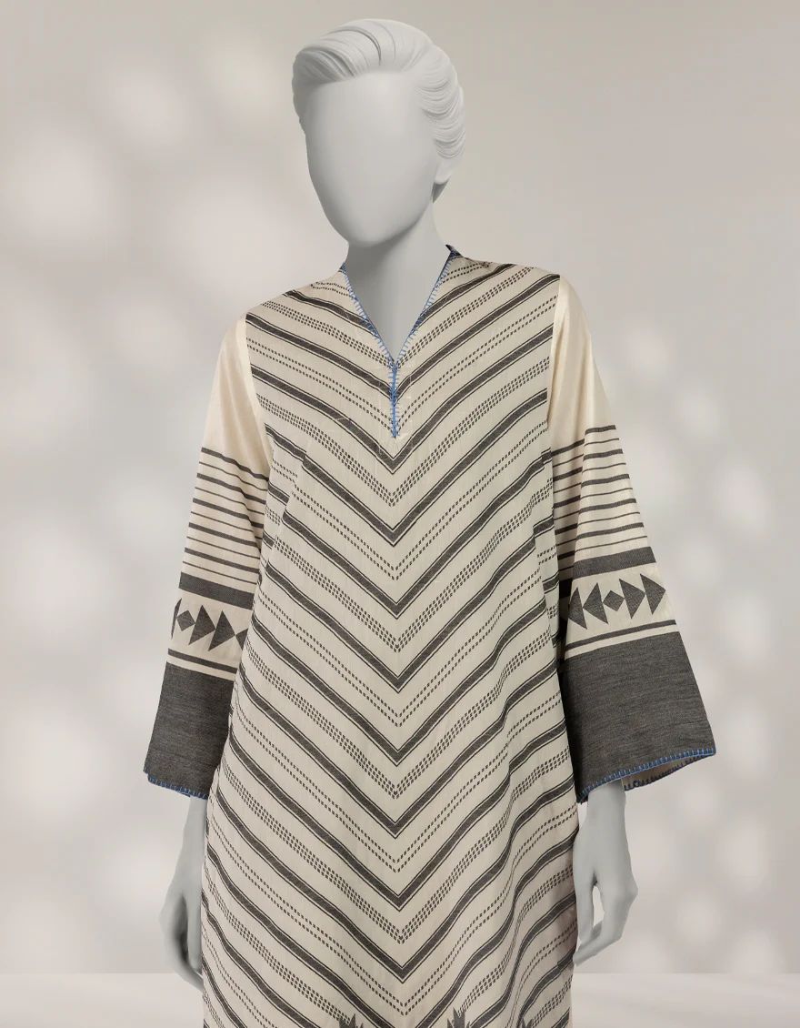 OFF WHITE JACQUARD 2PC STITCHED | JLAWN-W-JST-25-2239/S FOLK-3 - Image 2