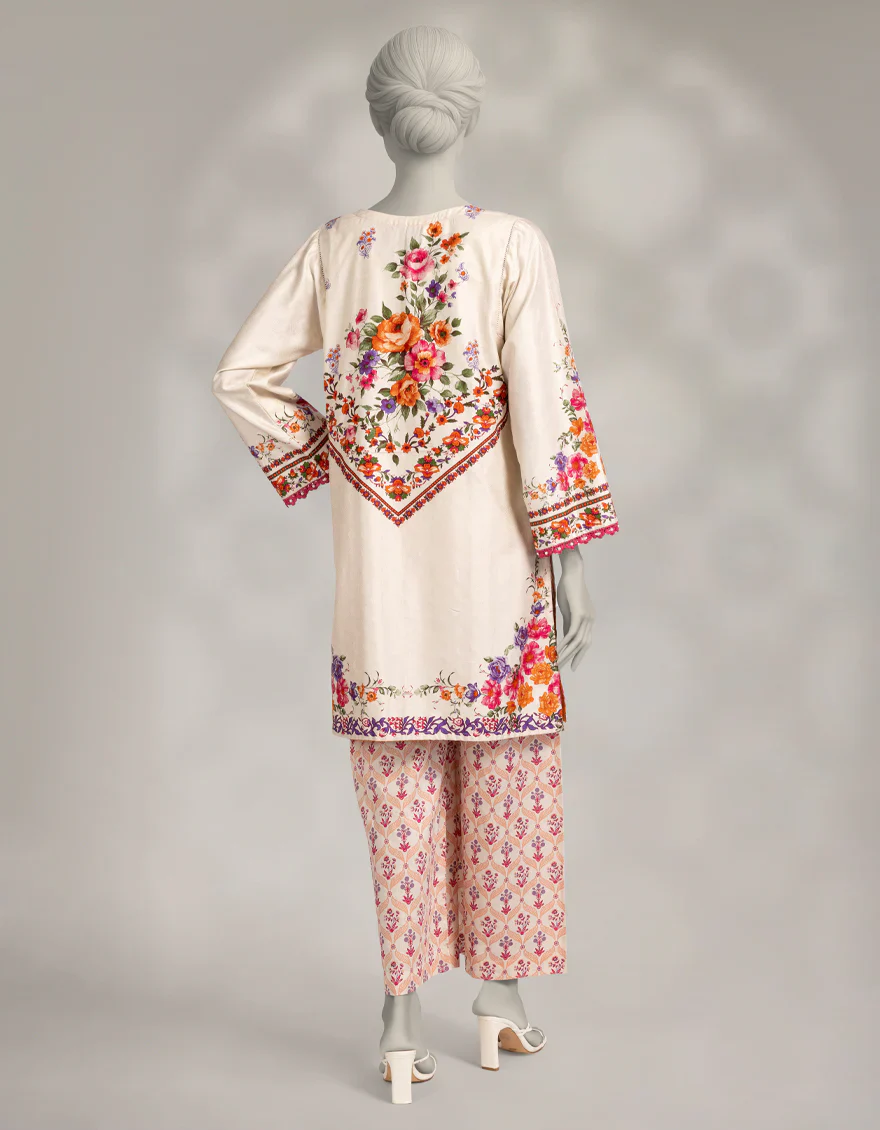 WHITE DOBBY 2PC STITCHED | JLAWN-W-JST-25-2242/S GYPSY FLORAL-01 - Image 2