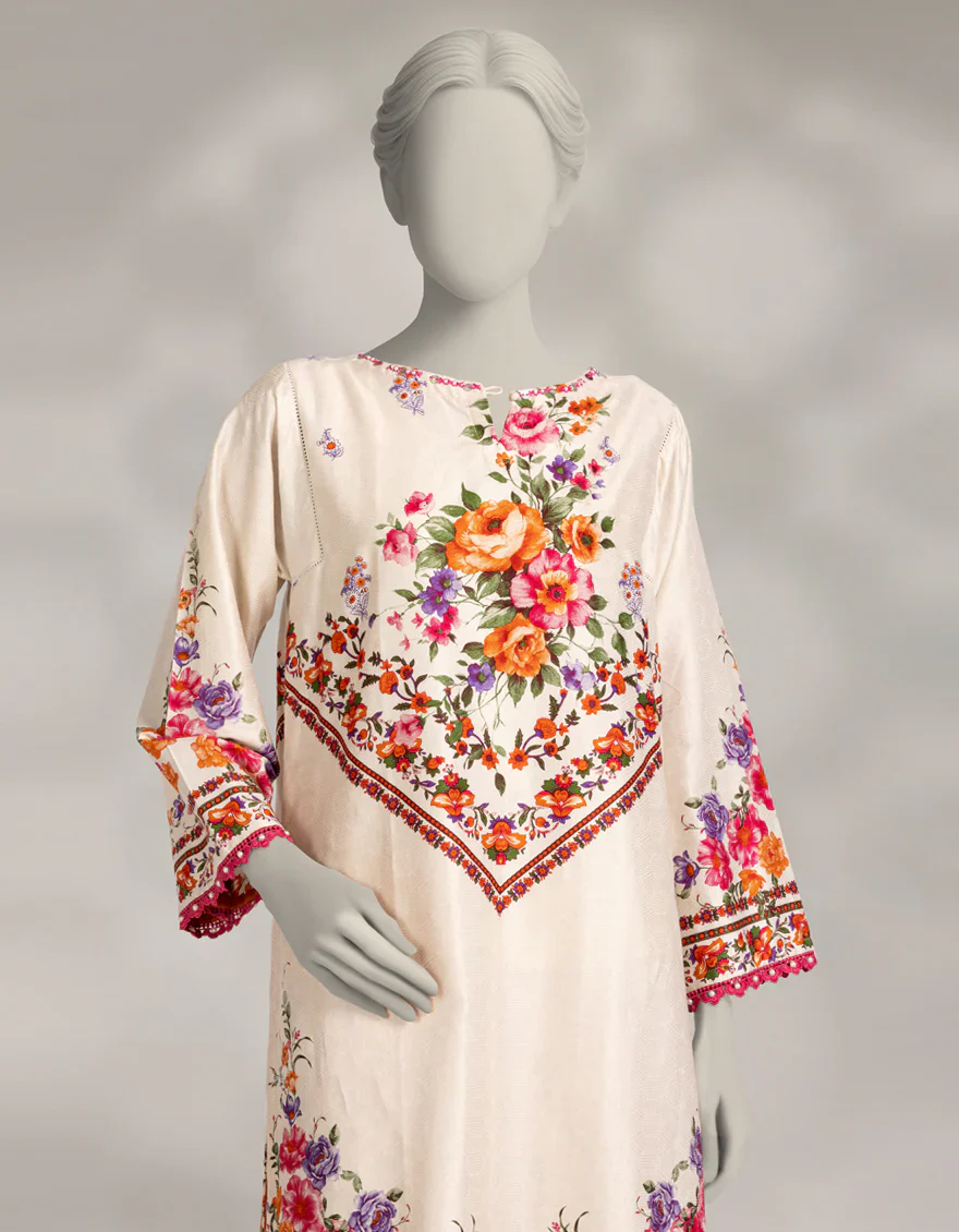 WHITE DOBBY 2PC STITCHED | JLAWN-W-JST-25-2242/S GYPSY FLORAL-01 - Image 3