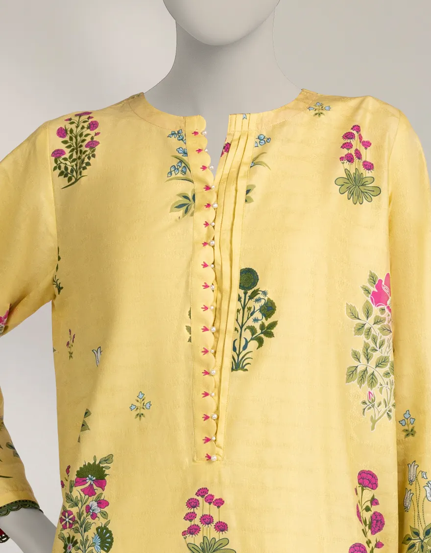 YELLOW DOBBY 2PC STITCHED | JLAWN-W-JST-25-2244/S GYPSY FLORAL-03 - Image 4