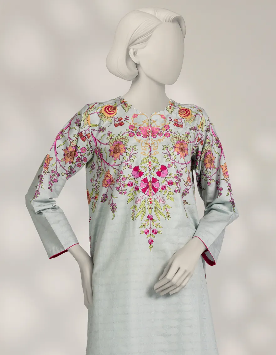 BLUE DOBBY 2PC STITCHED | JLAWN-W-JST-25-2245/S GYPSY FLORAL-04 - Image 2