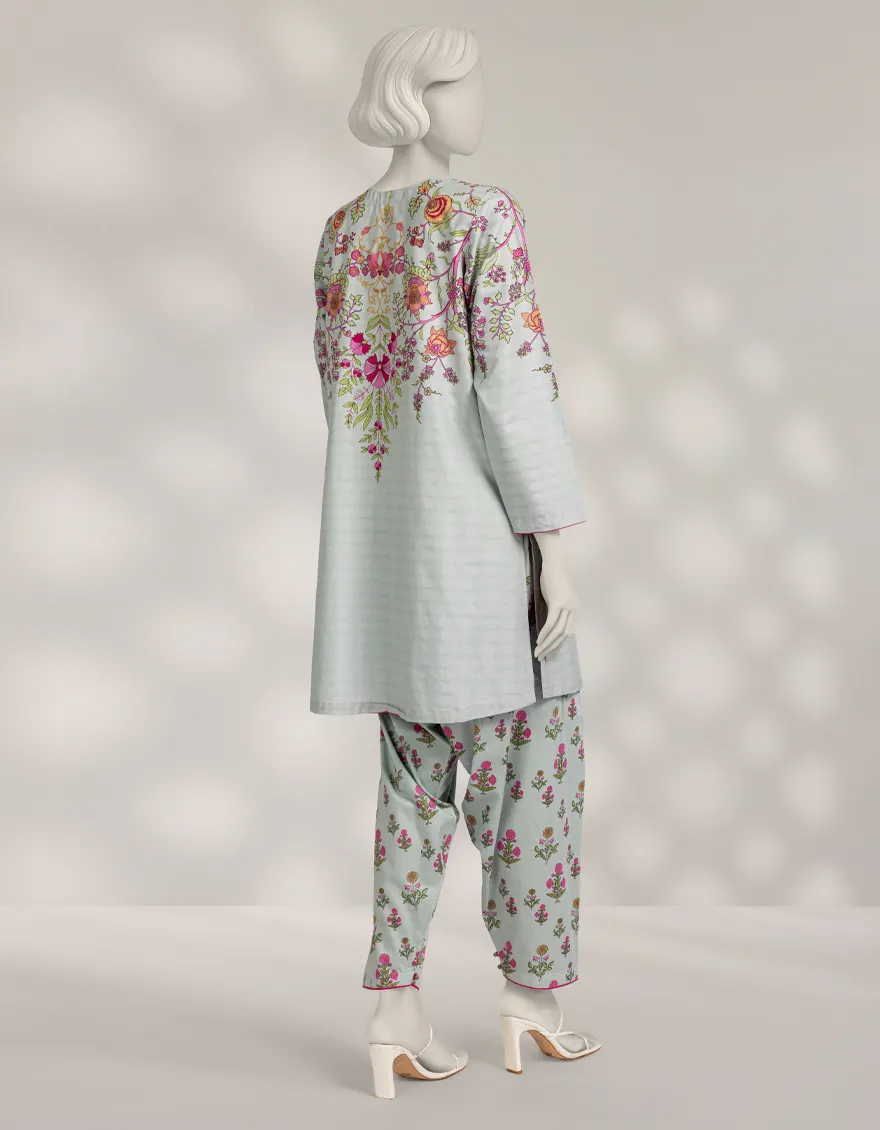 BLUE DOBBY 2PC STITCHED | JLAWN-W-JST-25-2245/S GYPSY FLORAL-04 - Image 3