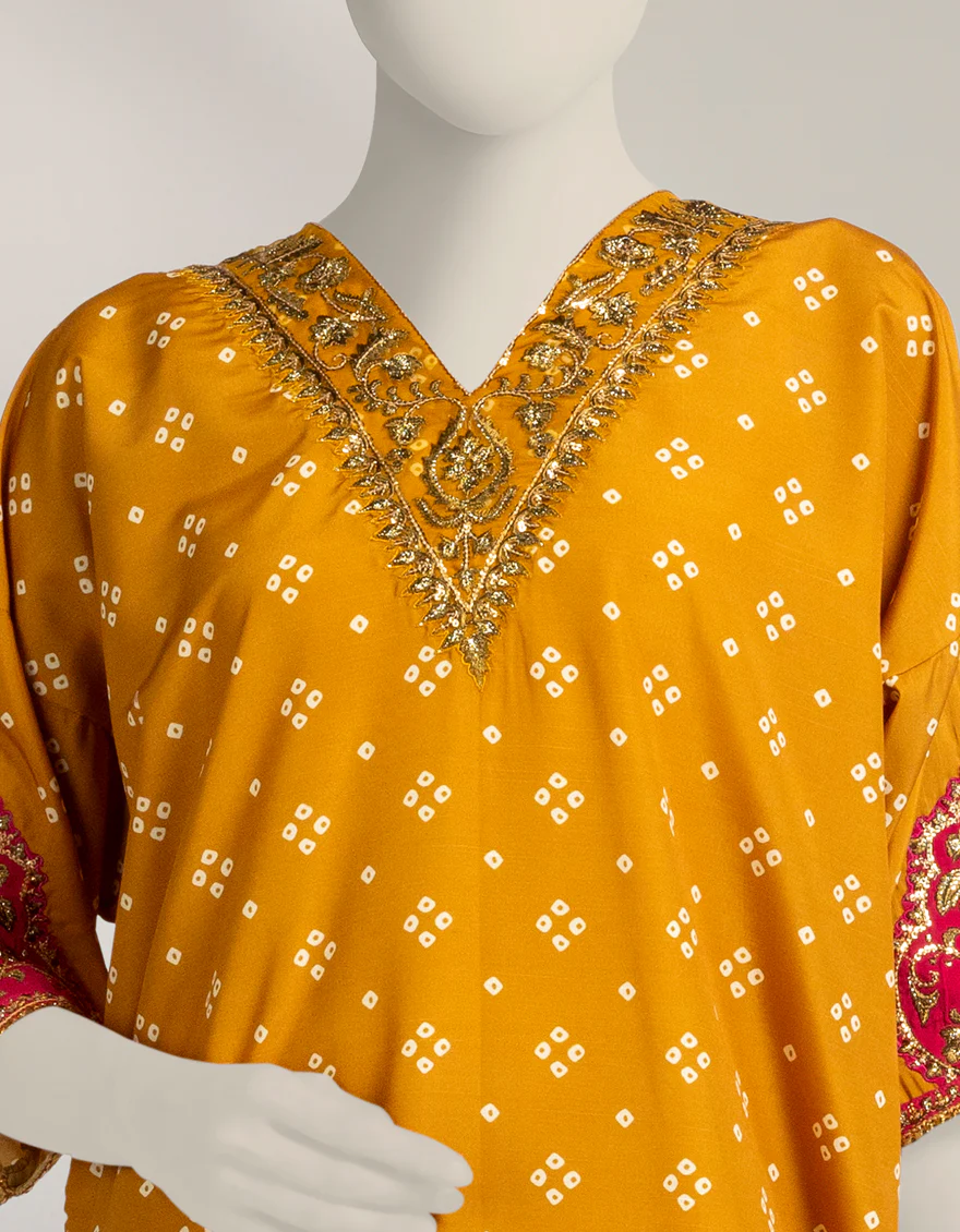 YELLOW RAW SILK 2PC STITCHED | JLAWN-W-JST-25-2251/S CHUNRI-2 - Image 3
