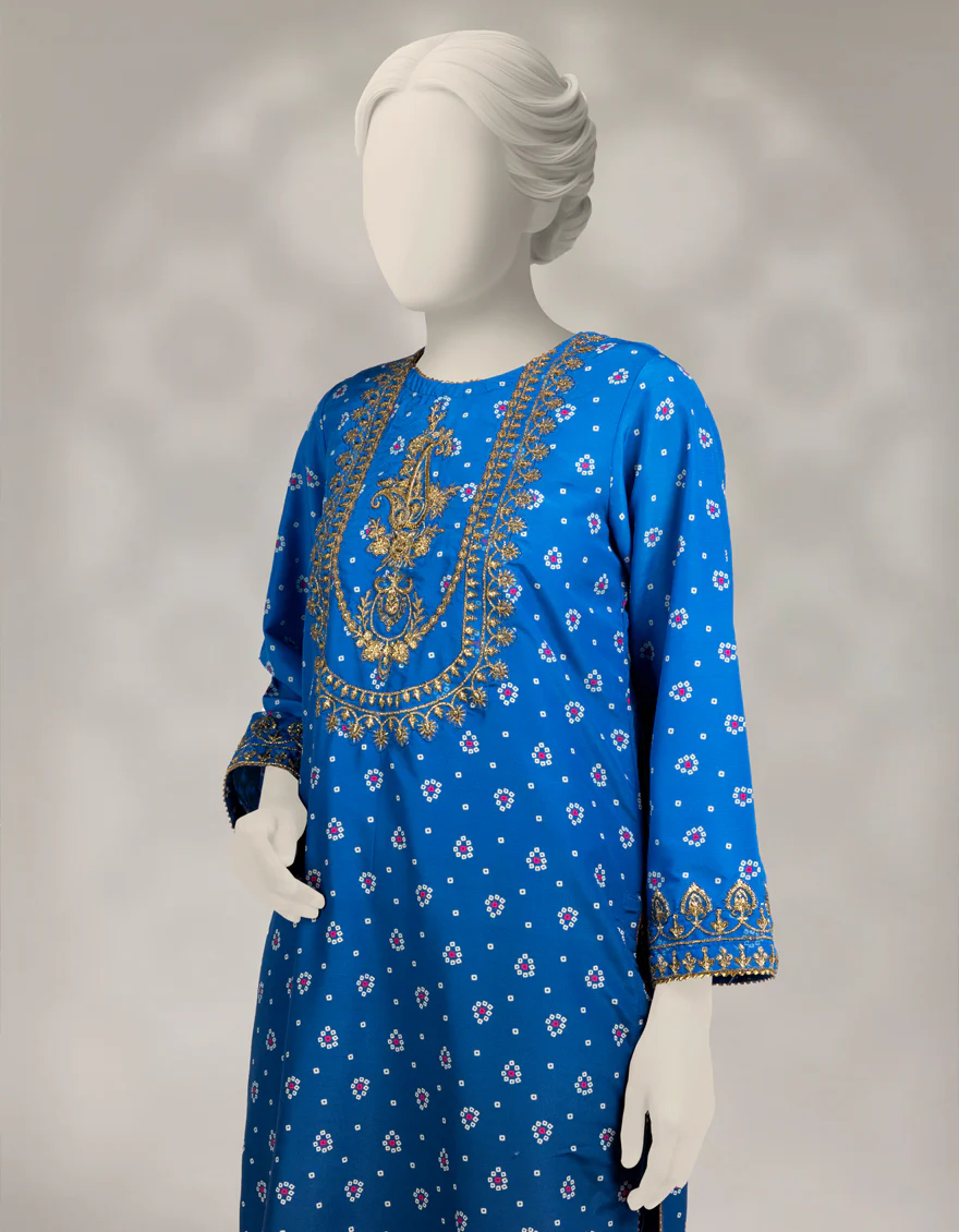 BLUE RAW SILK 2PC STITCHED | JLAWN-W-JST-25-2252/S CHUNRI-3 - Image 2