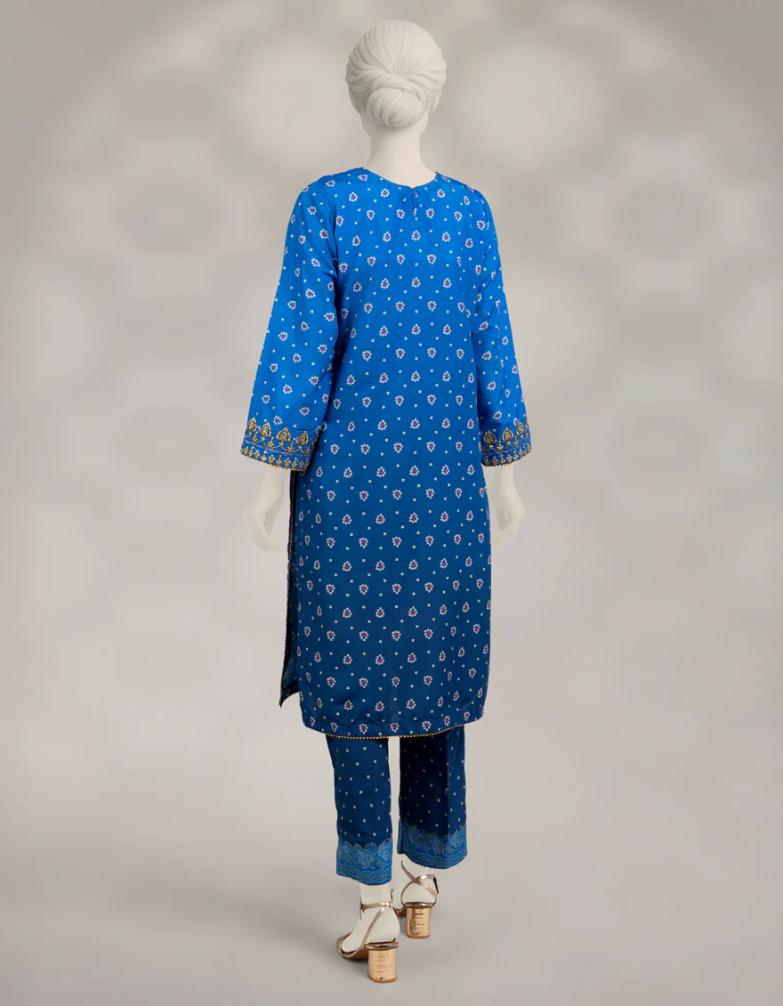 BLUE RAW SILK 2PC STITCHED | JLAWN-W-JST-25-2252/S CHUNRI-3 - Image 3