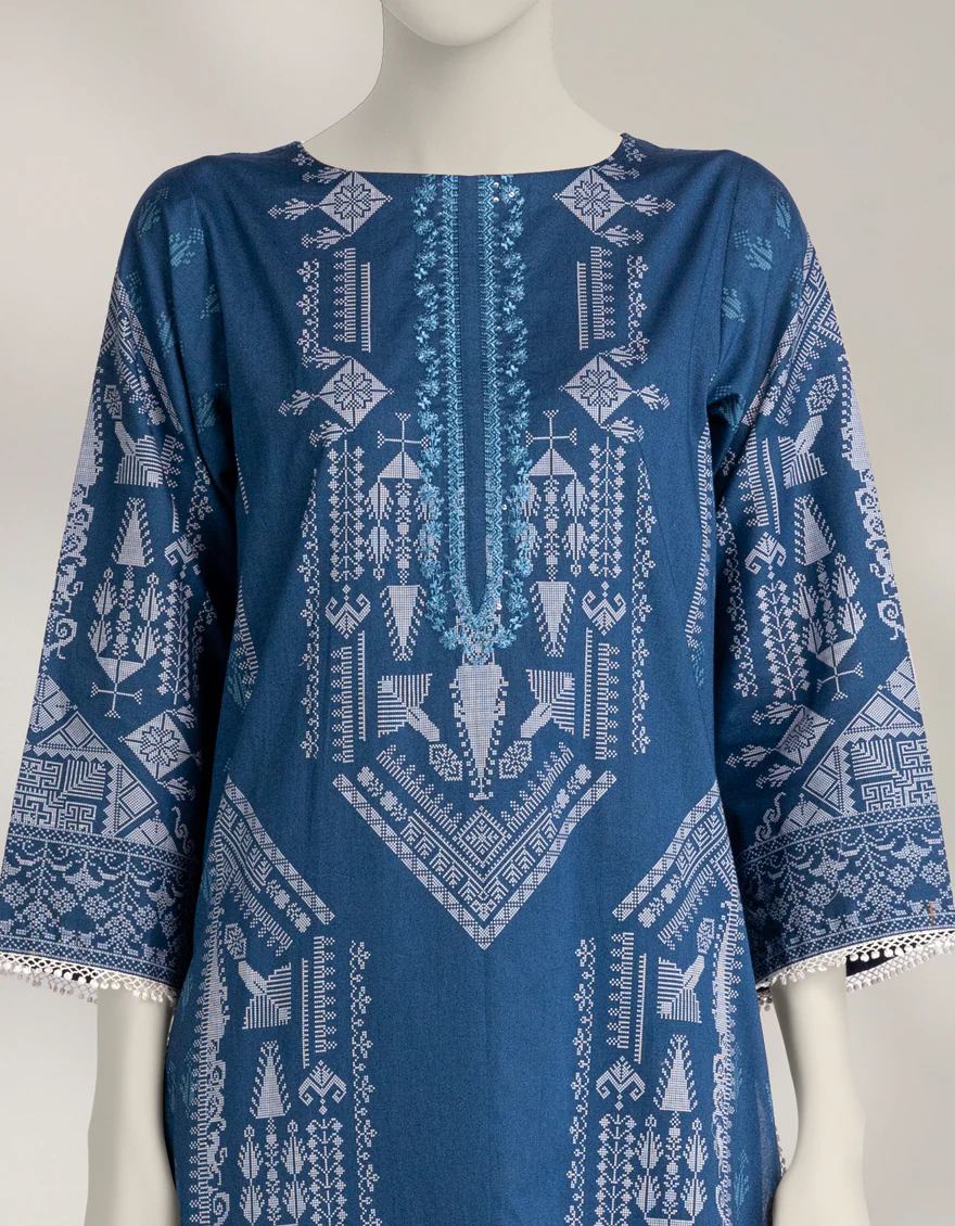 MULTICOLOR CAMBRIC 2PC UNSTITCHED | JLAWN-W-JST-25-2262 MENTHI-1 - Image 3