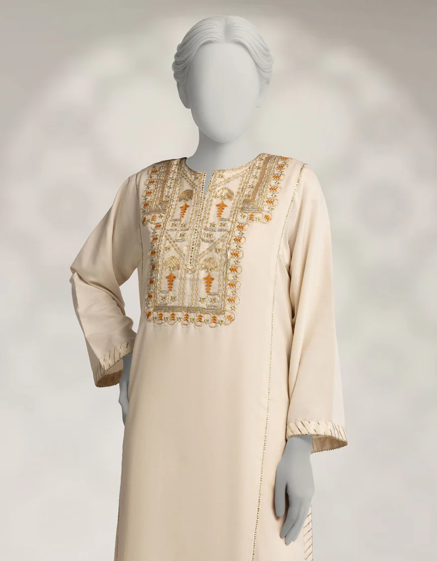 OFF WHITE RAW SILK 2PC STITCHED | JLAWN-W-JST-25-2324/S GOTTA-02 - Image 2
