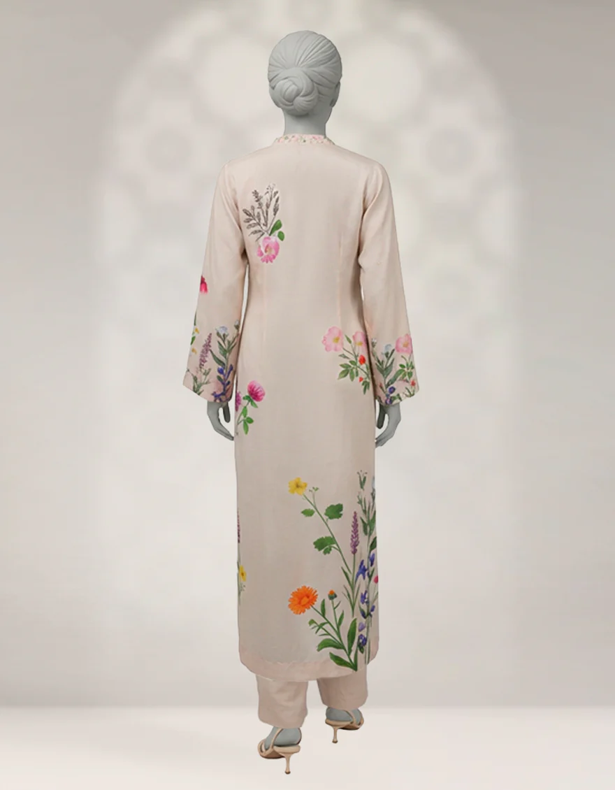 BEIGE GEORGETTE 2PC STITCHED | JLAWN-W-JST-25-2327/S FLORAL-1 - Image 2