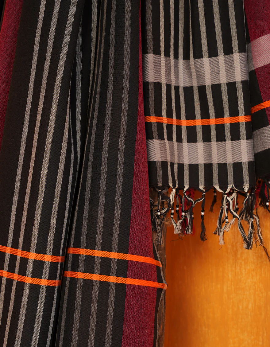 BLACK KHADDI DUPATTA | JLDP-W-24-2665 FB/SHAWL-20 - Image 2