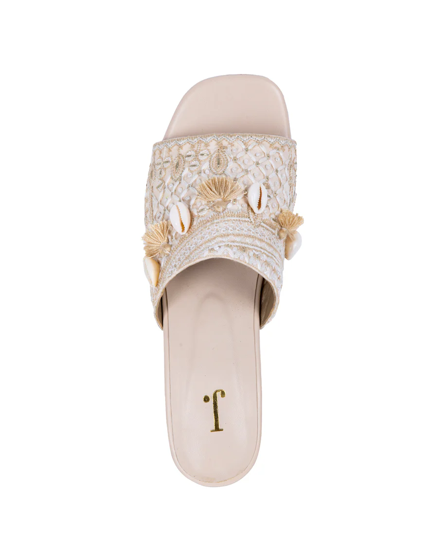 WHITE RAW SILK CHAPPAL | JLFWC-24-1261 FB/SEA - Image 4