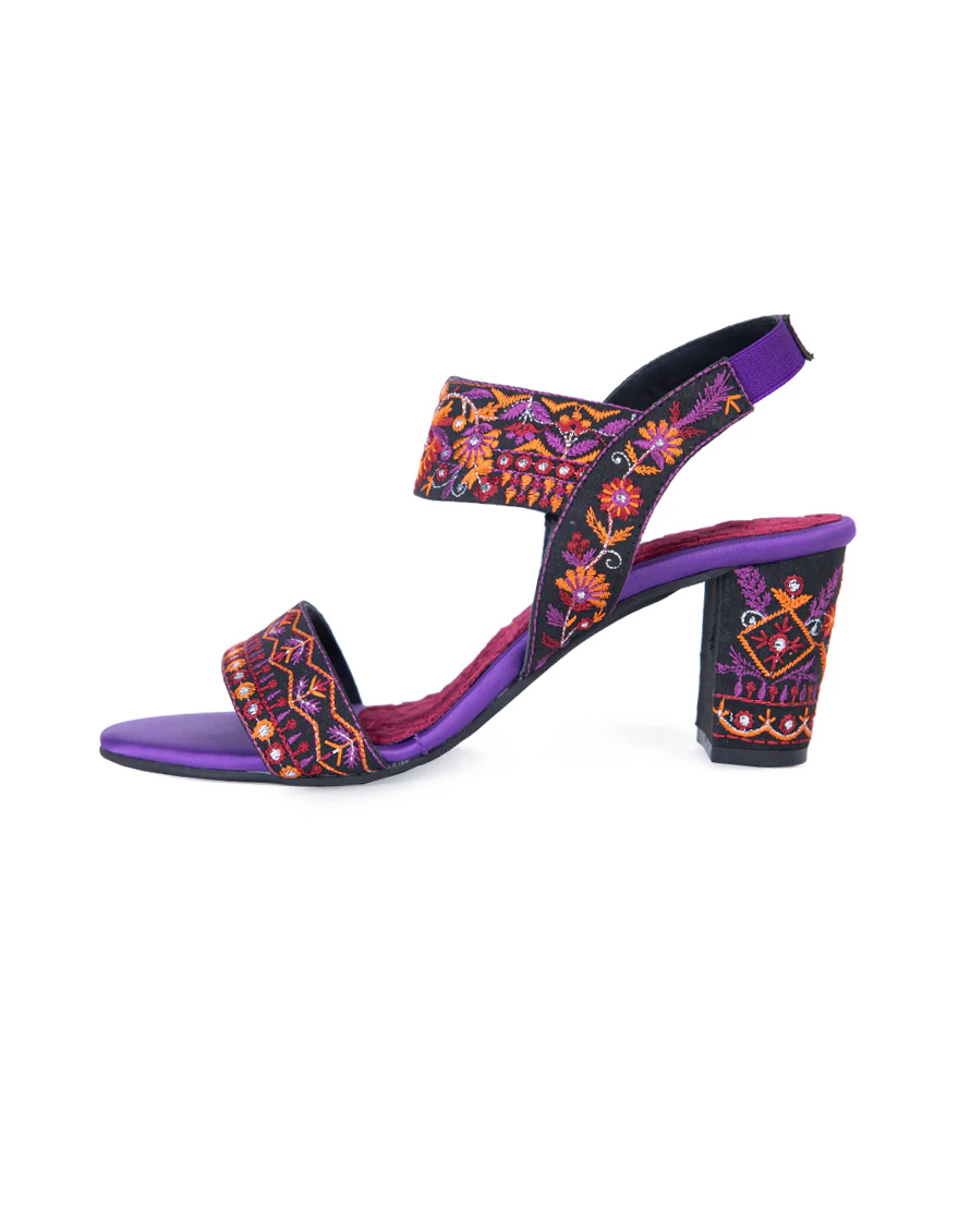 PURPLE RAW SILK CHAPPAL | JLFWC-24-1263 FB/SHE - Image 3