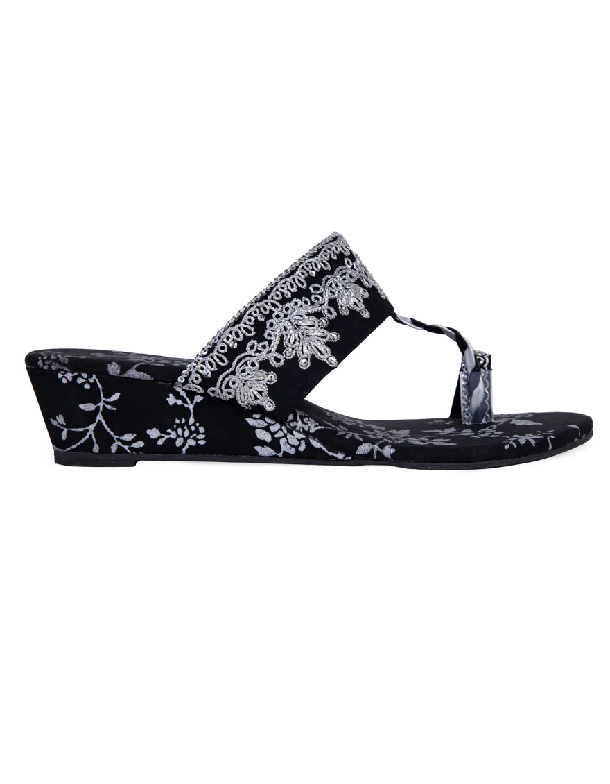 BLACK SILK CHAPPAL | JLFWC-24-1267 FB/SYMPHONY-2 - Image 2