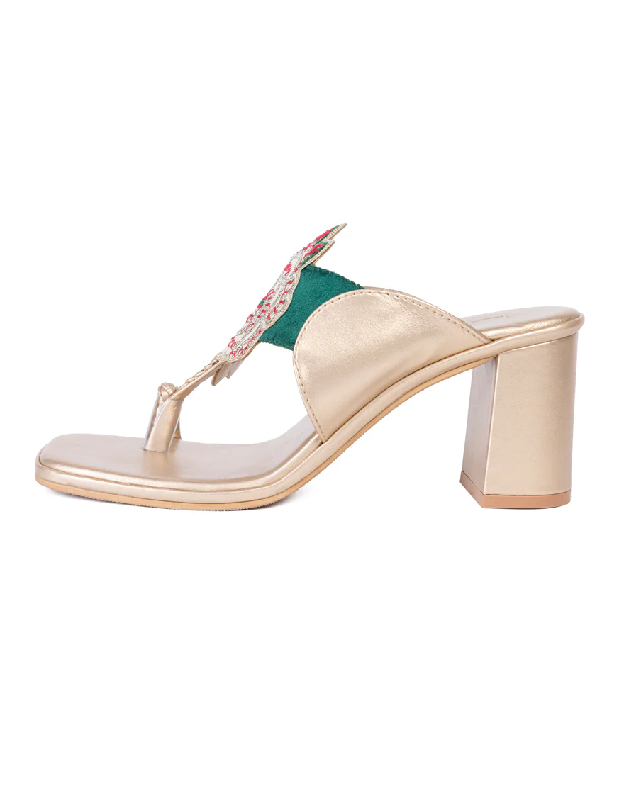 GOLD REXINE CHAPPAL | JLFWC-24-1269 FB/GULABO KOLHAPURI - Image 3