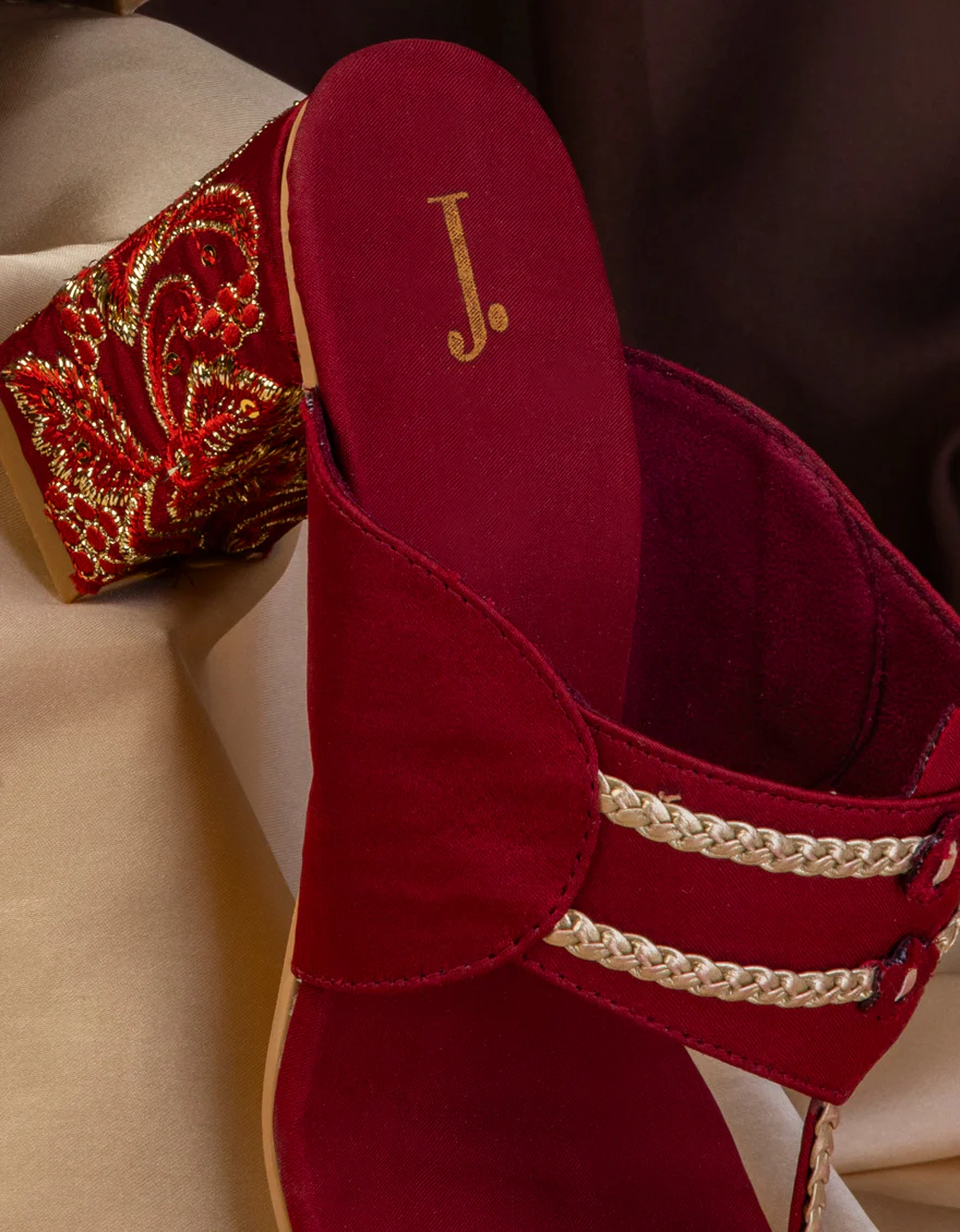 RED SILK CHAPPAL | JLFWC-25-1297 FB/SILK - Image 2