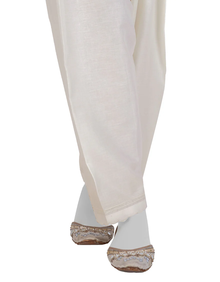 OFF WHITE LAWN TROUSERS | JLSH-25-8001-C FB/REGULAR-S-03