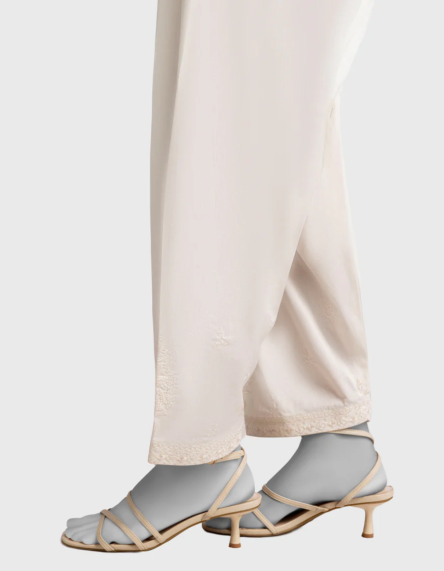 WHITE CAMBRIC SHALWAR | JLSH-25-8063-A FB/EMB-S-1 - Image 2