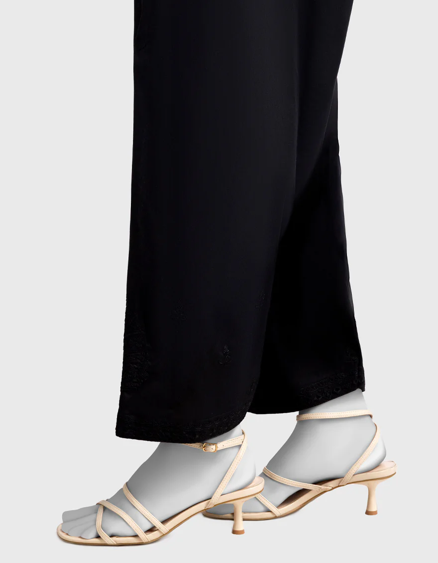 BLACK CAMBRIC SHALWAR | JLSH-25-8063-B FB/EMB-S-2 - Image 2