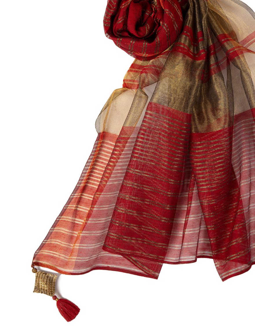 RED KHADDI STOLE | JLST-S-STL-US-21-2645 FB/BORN RED - Image 2