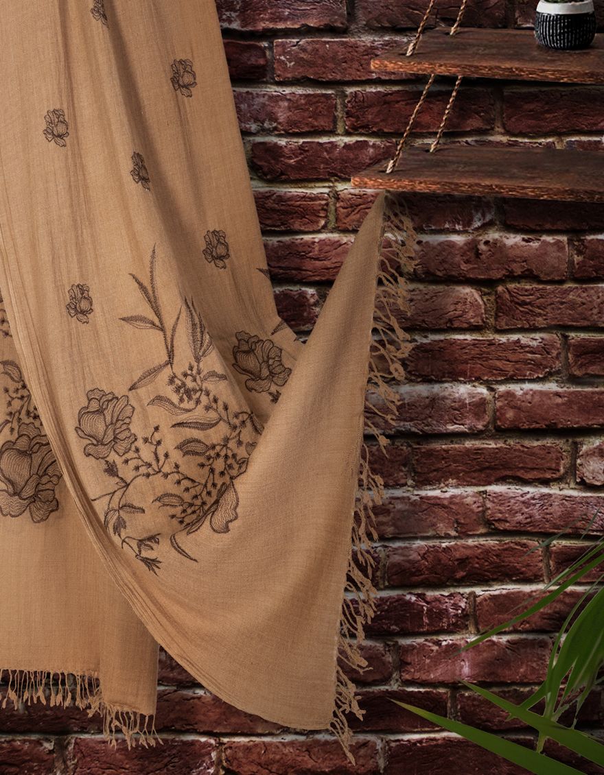 LIVER BROWN SHAWL | JSH-SHW-US-21-0006 FB/SWATI WOOL - Image 2
