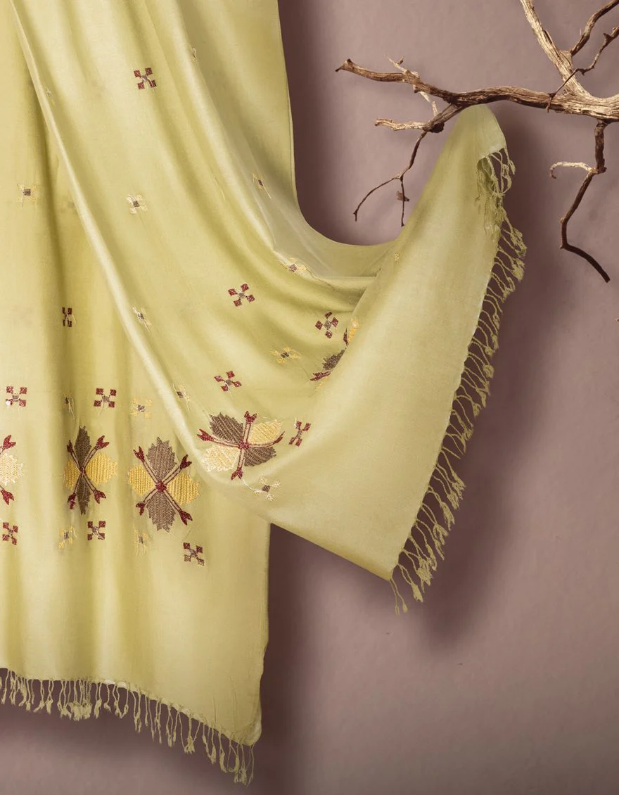 PISTACHIO GREEN SHAWL | JSH-SHW-US-21-0010 FB/ACRYLIC WOOL - Image 2