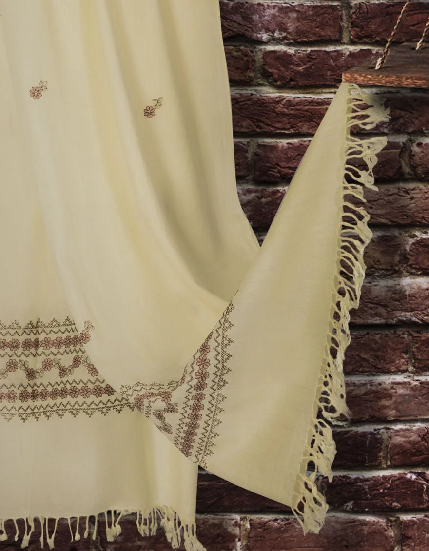 OFF WHITE SHAWL | JSH-SHW-US-21-0018 FB/SWATI WOOL - Image 2