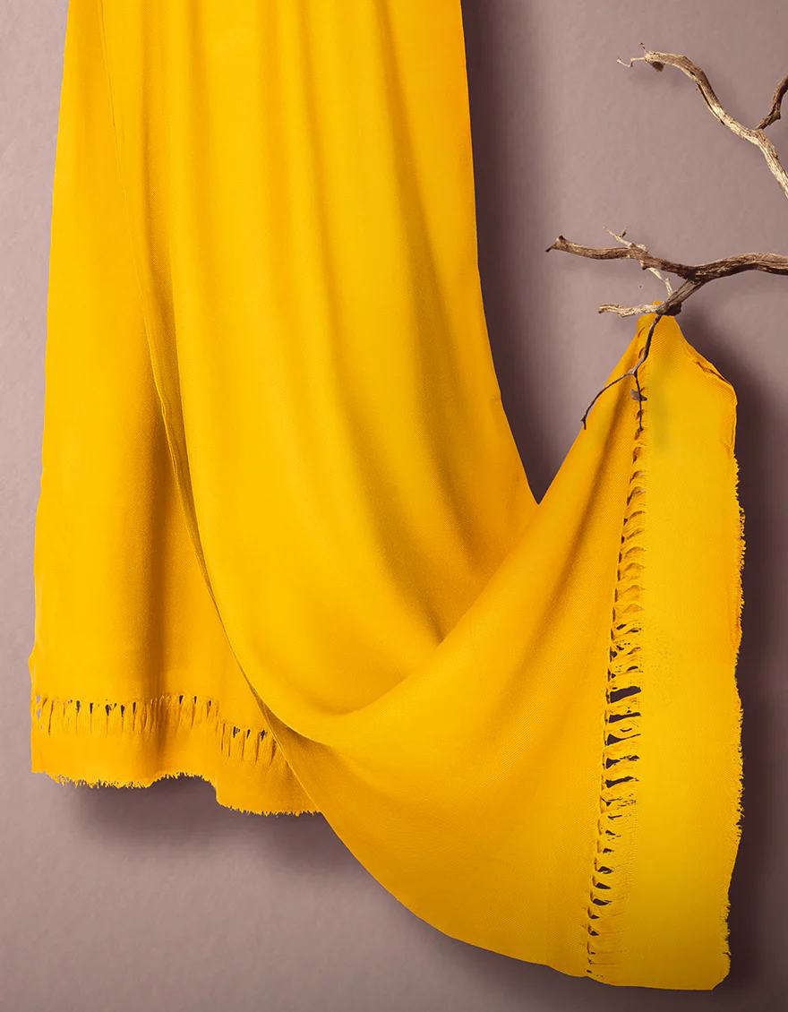 MUSTARD SHAWL | JSH-SHW-US-21-0027 FB/SOLID DYED SHAWL - MUSTARD - Image 2