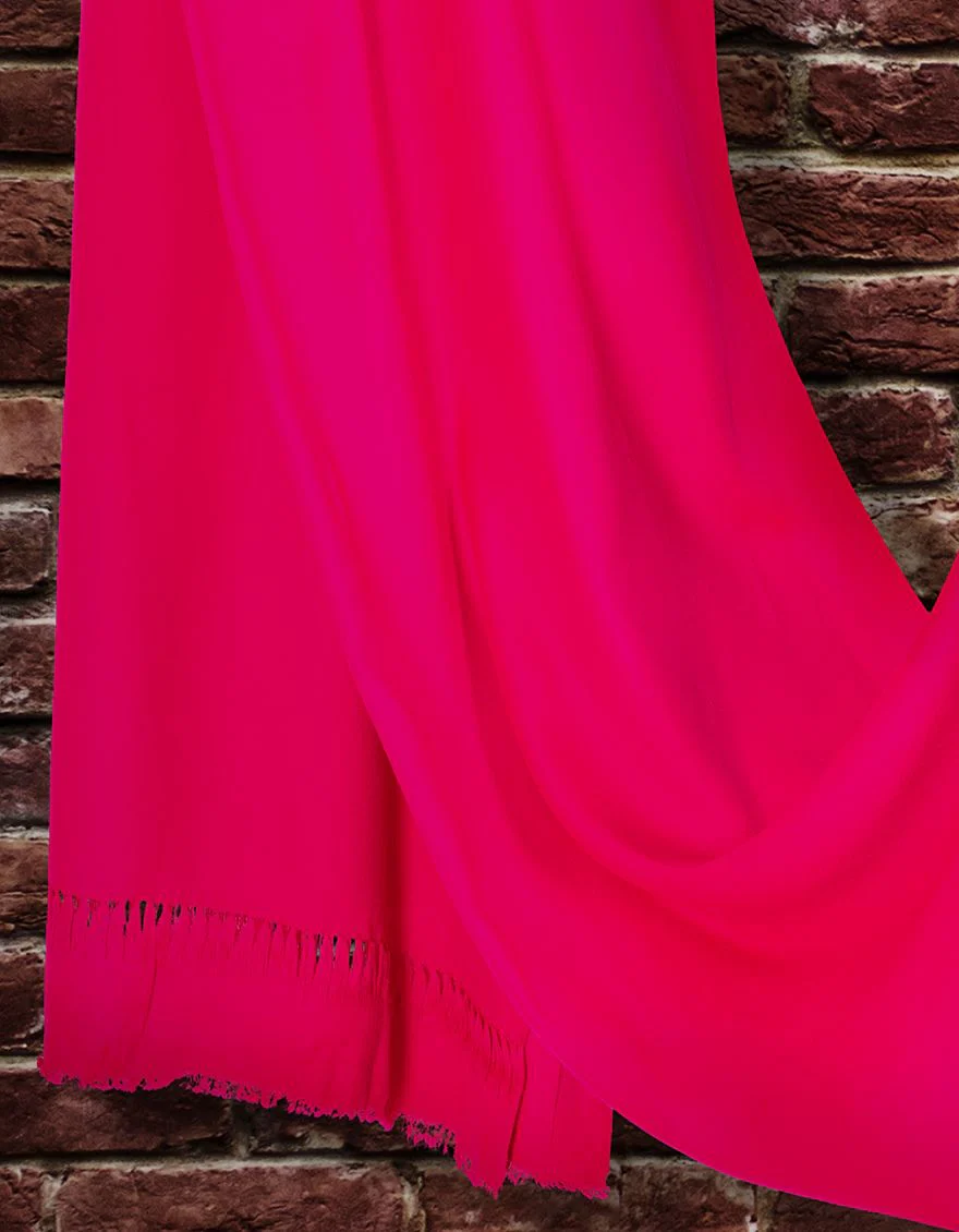 PINK SHAWL | JSH-SHW-US-21-0027 FB/SOLID DYED SHAWL - PINK - Image 2