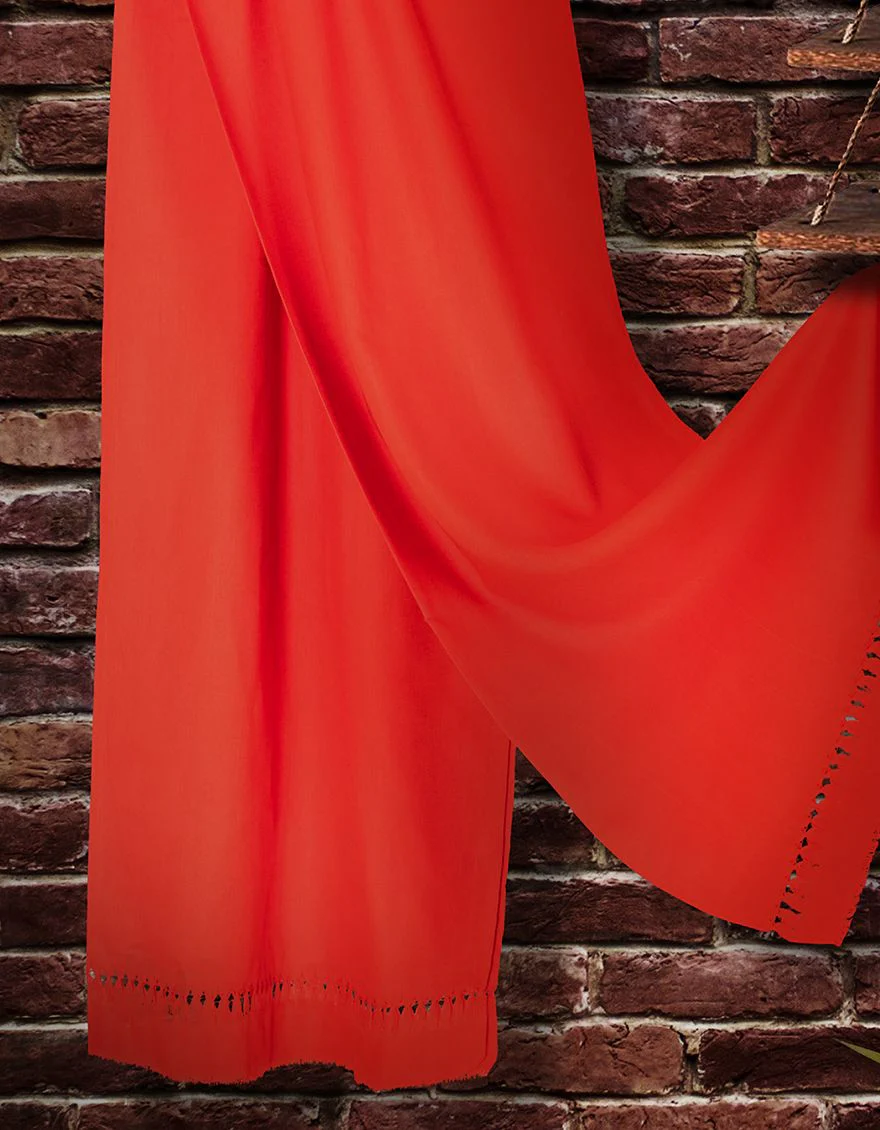 RED SHAWL | JSH-SHW-US-21-0027 FB/SOLID DYED SHAWL - RED - Image 2