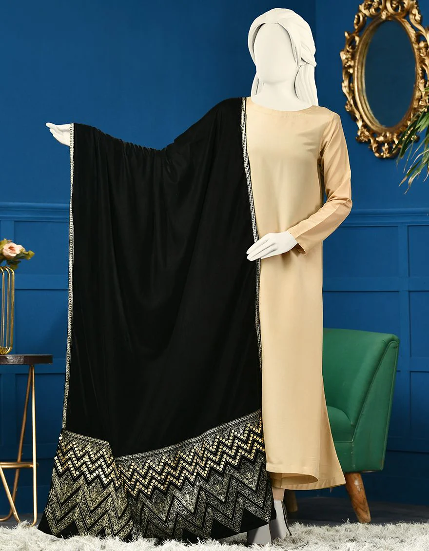 BLACK VELVET SHAWL | JSH-SHW-US-21-227 FB/FF-328 - Image 2