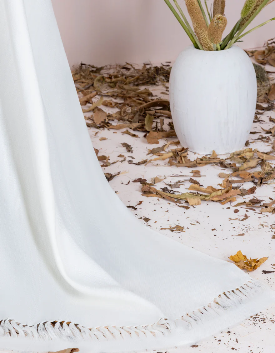 WHITE PLAIN SHAWL | JSH-SHW-US-22-070 FB/ACRYLIC PLAIN STALLER - Image 2