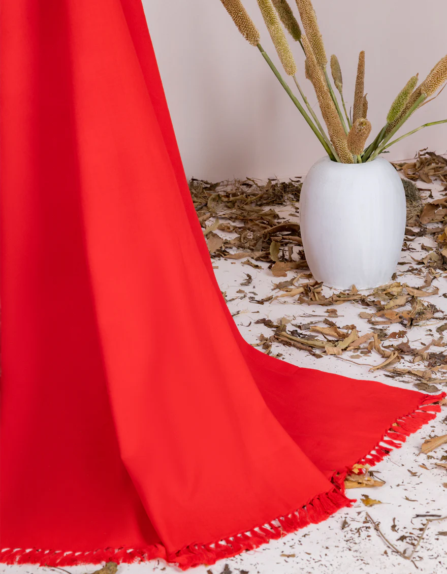 RED SHAWL | JSH-SHW-US-22-071 FB/ACRYLIC PLAIN - Image 2