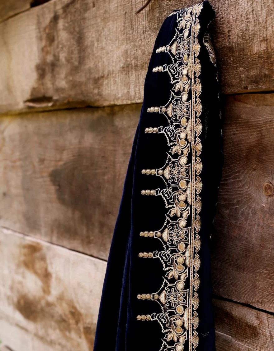 NAVY BLUE SHAWL | JSH-SHW-US-22-238 FB/FF-328 - Image 3