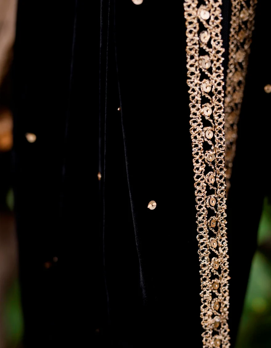 BLACK VELVET SHAWL | JSH-SHW-US-22-243 FB/FF-328 - Image 2