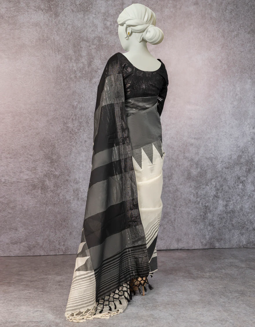 BLACK & WHITE 2PC UNSTITCHED | JSR-S-US-22-509 FB/SARI-001 - Image 2