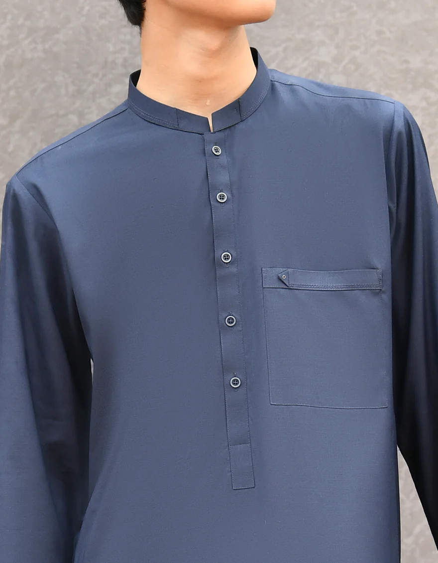 NAVY BLUE VISCOSE JUBBA | JT-JUBBA-US-44132/A22/JJ8402-CL - Image 2