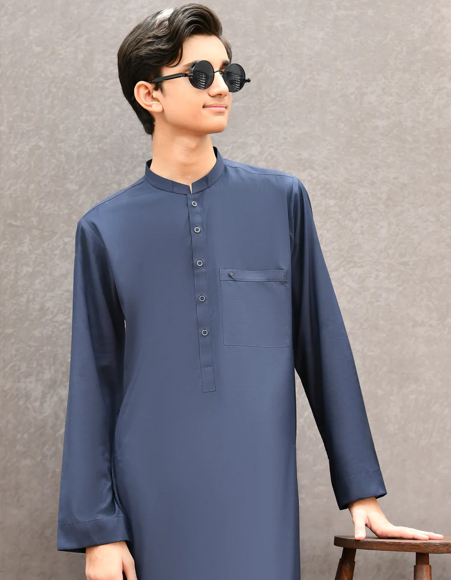 NAVY BLUE VISCOSE JUBBA | JT-JUBBA-US-44132/A22/JJ8402-CL - Image 3