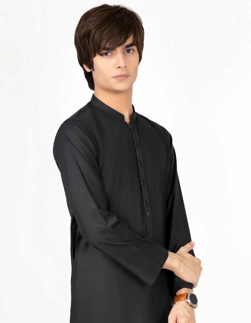 BLACK VISCOSE JUBBA | JT-JUBBA-US-44152/A22/JJ8402-CL - Image 2