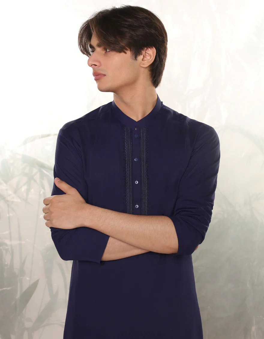 BLUE BLENDED KURTA | JTK-A-34766/S24/JJ9419-FL - Image 4