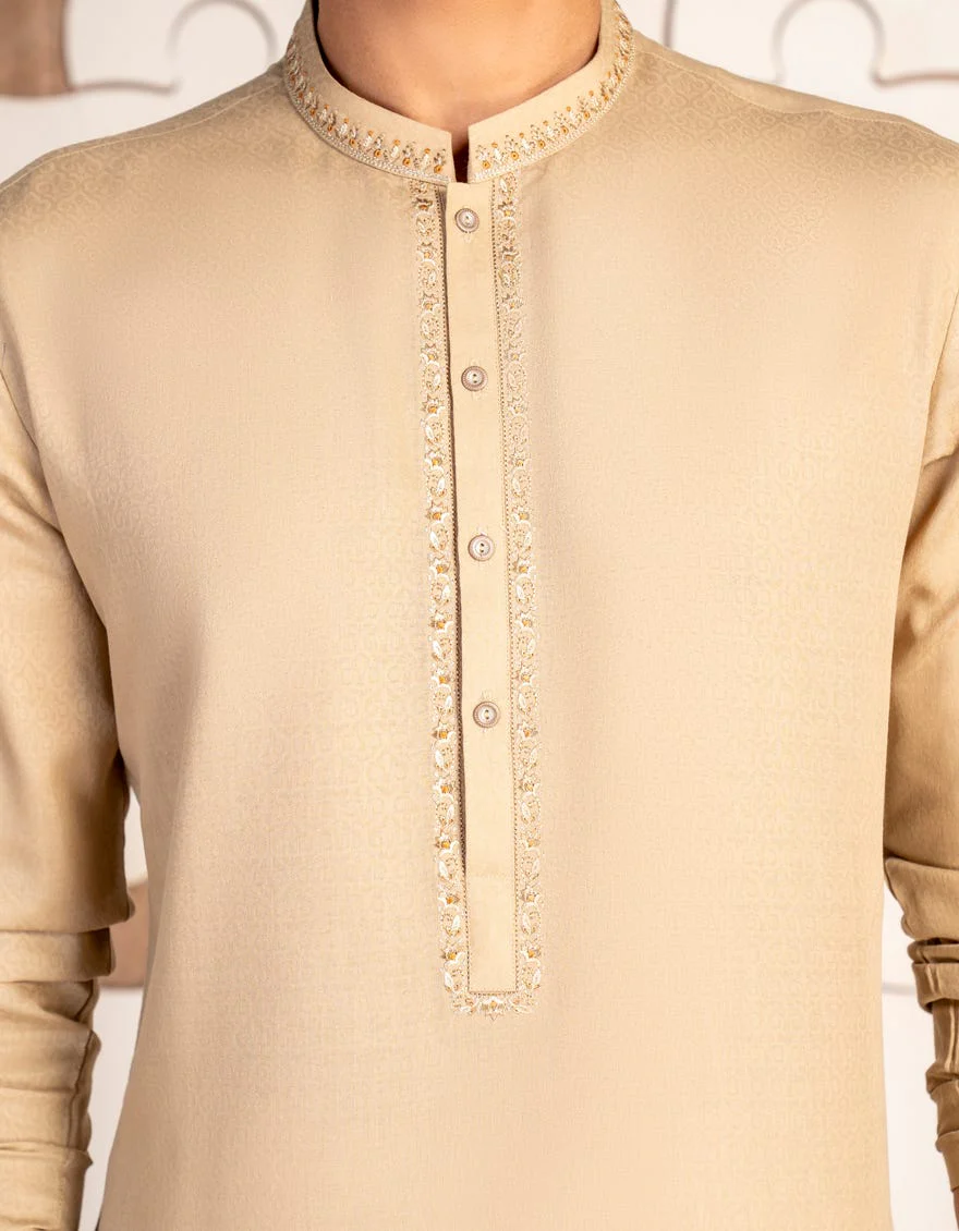 BROWN BLENDED KURTA | JTK-A-34845/S24/JJ9253-SF - Image 2