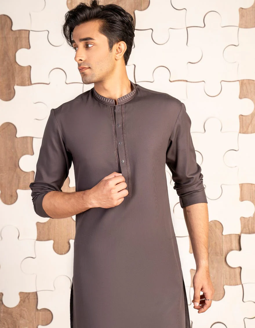 GREY BLENDED KURTA | JTK-A-34854/S24/JJ9296-SF - Image 2