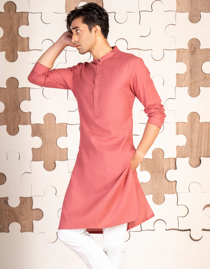 PINK COTTON KURTA | JTK-A-34867/S24/JJ9589-CL - Image 2