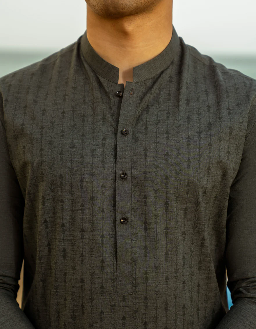 GREY BLENDED KURTA | JTK-A-34979/S25/JJ9349-CL - Image 4
